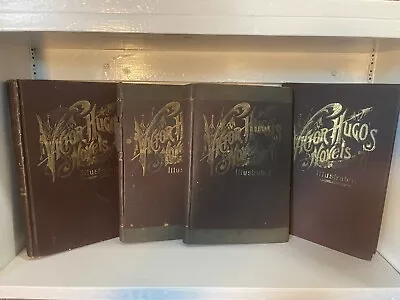 1800’s Les Miserables By Victor Hugo 4 Volume Woodblock Illustrated Set • $699.99