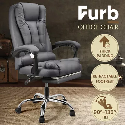 Furb Office Chair Executive Gaming Computer Study PU Leather Seating Footrest • $119.95