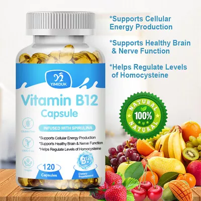 Vitamin B12 Capsule 1000 Mcg   Methyl Organic Spirulina • £12.99