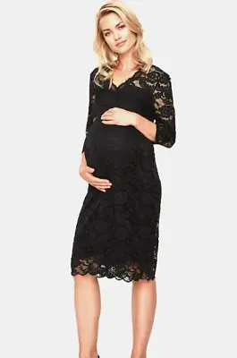 Mamalicious Lace Maternity Dress Black Size S Js190 Gg 08 • £20.99