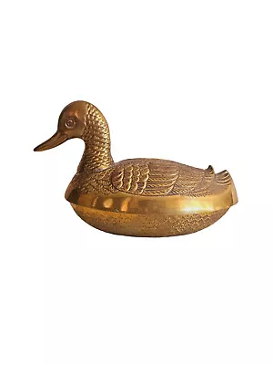 Vintage Brass Duck Trinket Box Brass Storage Box Decorative Vanity Box • $54