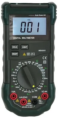 Used MASTECH MS8261 Digital Multimeter Current Resistance Capacitance HFE Tester • $19.99