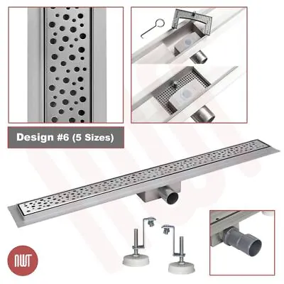 800mm Linear Shower Drain Stainless Steel Wetroom Channel Gully (Design 6) • £79