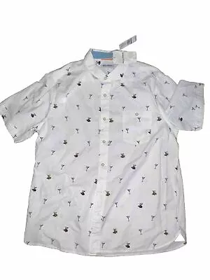 Tommy Bahama Men’s Button Up Short Sleeve Seer-suckle Martini Shirt Size XLT NWT • $59.99