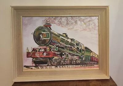 Vintage Original Art Train Painting Railways Framed Signed  D.R.F. Crouch • £49.99