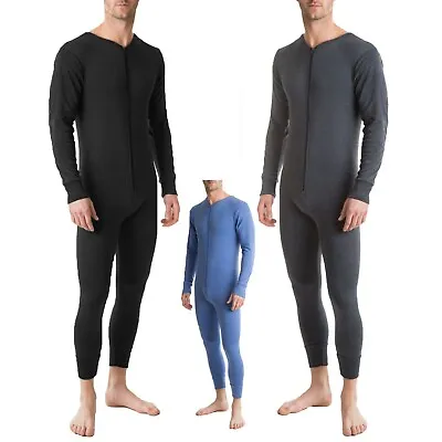 Mens All In One Underwear Thermal Onesiee Set Union Zip Suit Baselayer Ski S-XXL • £13.99