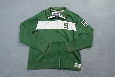 Michigan State Spartans Sweater Mens Large Green Colosseum Full Zip • $26.99