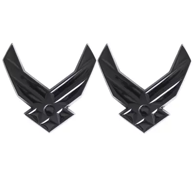 2x Universal Black U.S. Air Force Emblem USAF Car Auto Motorcycle Fender Badge • $15.10