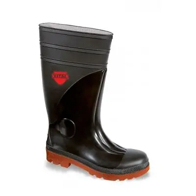 Size 7 VITAL Sitemaster VW251 Black PVC Safety Wellington Boots Steel Toe Cap • £13.50