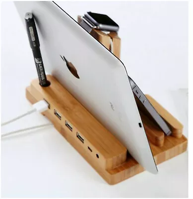 4 Port Multi USB Charging Station Stand Desk Charger Dock For IPhone IPad Tablet • £26.89