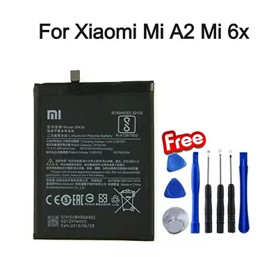 100% Original BN36 2910 MAh Internal Battery Replacement For Xiaomi Mi A2 Mi 6x • £22.99