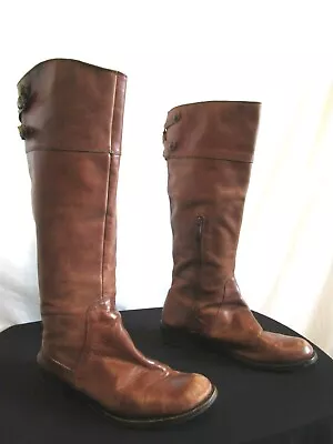 Vince Camuto Keaton Brown Leather Tall Knee High Riding Boots Women Sz 8.5B  • $16.09