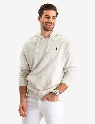 NWT - U.S. POLO ASSN. Men's 'FRENCH TERRY' Oatmeal PULLOVER HOODIE - L • $19.97