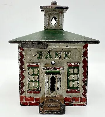 ESTATE 1870s J & E Stevens Cast Iron Bank Penny Still Bank W/ Original Paint • $9.99