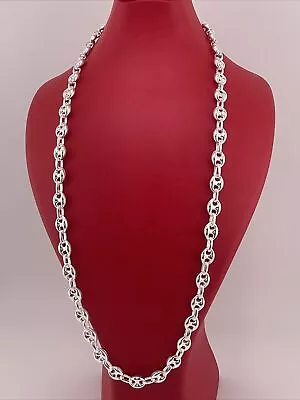 925 Sterling Silver Mens Mariner Puffed Link Chain Necklace 22”Inch 6.5MM • $82.77