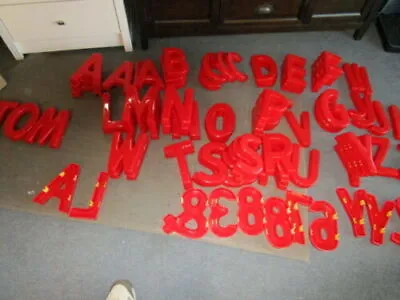 Vintage - Red 8  Plastic Movie Theatre Marquee Sign Big Letters • $10