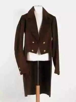 New 1820-1830 Military Brown Wool Handmade Regency Swallow Tailcoat • $225