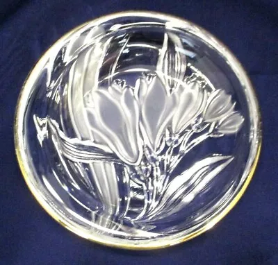 Candy Dish Mikasa Crystal Springtime Frosted Round Art Glass • $12.45