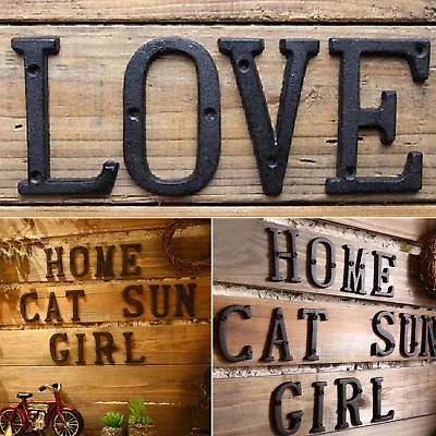 Metal Letters Cast Iron Address Alphabet Decor House Sign DIY Cafe Wall Decor UK • £3.29