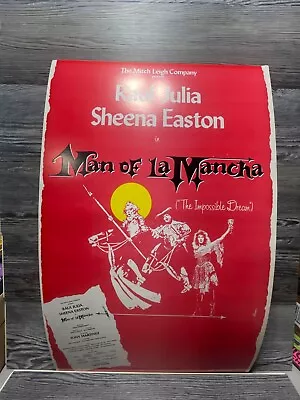 Man Of La Mancha Raul Julia Sheena Easton Broadway Window Card/poster • $252