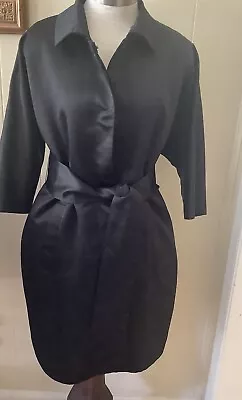 Simply Vera Wang Black Coat Jacket Medium Sash Snap Button Closure READ • $14.89