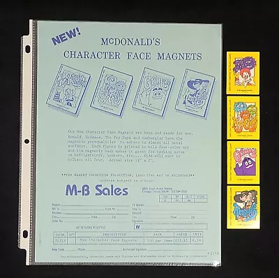 Vintage McDonalds McDonaldland Character Face Magnets Happy Meal M-B Sales • $19.95