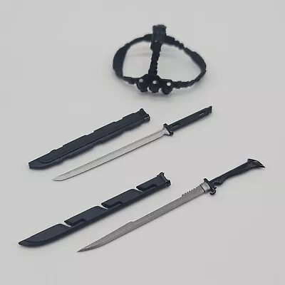 Mezco One:12 Snake Eyes Ninjato Falchion Swords + Sheaths + Harness GI Joe Ninja • $35