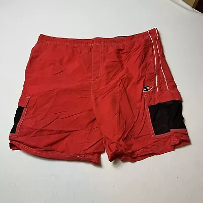 Vintage Starter Swim Shorts Red Mens Size Large • $19.94