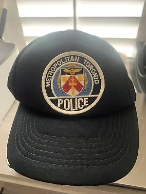 METROPOLITAN TORONTO POLICE Trucker Hat Snapback Baseball Vtg 90s Patch Cap Adj • $30