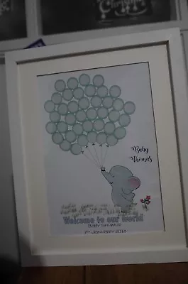 Personalised Baby Shower Print Elephant Sign Guest Book Keepsake • £4.99