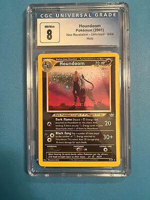 $109.99 • Buy 2001 Pokemon Houndoom Neo Revelation 8/64 Holo CGC NM 8