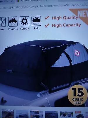 15 Cubic Feet Rooftop Cargo Carrier Car Top Carrier Waterproof Roof Bag  All Car • $40