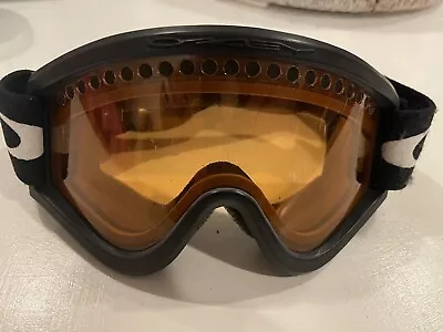 OAKLEY Black O-Frame Goggles Ski Snow Winter Sports Used Tinted Orange Lens Used • $27.95