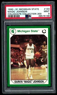 1990 Michigan State Collegiate Collection #133 Magic Johnson Hof Psa 9 Mint *198 • $34.99