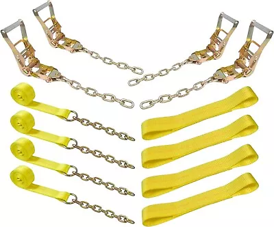 8 Point Rollback 14' Tie Down System Chain Ends For Car Hauler Carrier Tow Truck • $110.85