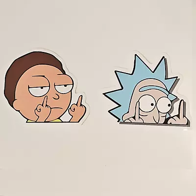 Rick And Morty Middle Finger Funny Vinyl Sticker • $7.99