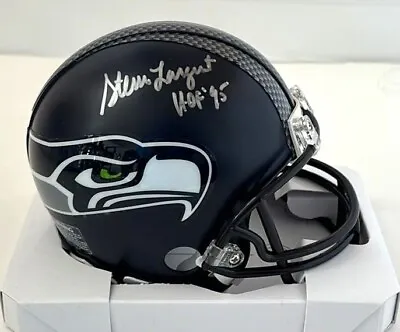Steve Largent Signed Mini Helmet HOF 95 Script Seattle Seahawks Tristar Cert • $75