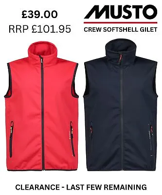 Musto Crew Softshell Gilet - Sml-2XL / Black Navy Or Red • £39