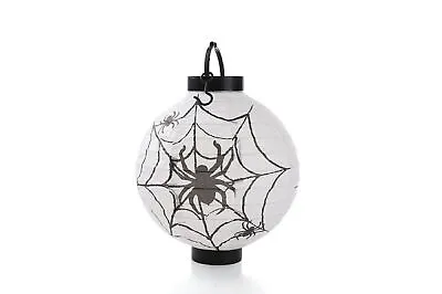 Halloween Lantern LED Spider Web White Light Up Hanging Portable Paper • £4.99