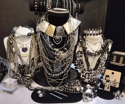 😲Gorgeous! LOT Black & Silver Tone Jewelry Vintage To Now Signed Estate (1204) • $18.10