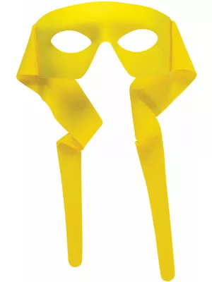 Mens Yellow Masked Man With Ties Venetian Mardi Gras Mask Costume Accessory • $5.98