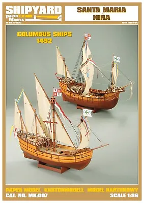 Card Paper Cut Out Model Kit Vessel Shipyard SANTA MARIA & NINA Laser Cut Frame • £31.10