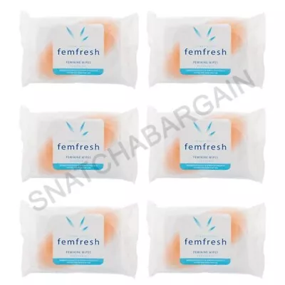 £9.99 • Buy 6 X FEMFRESH 15'S INTIMATE FEMININE HYGIENE WIPES FOR EVERYDAY USE 