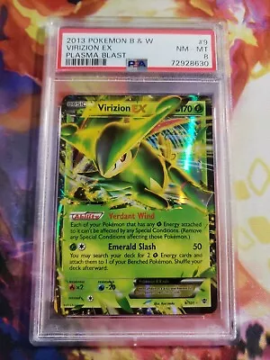 Virizion EX 9/101 HOLO RARE PSA 8 NM-MT BW Plasma Blast Pokemon Card • $34.99