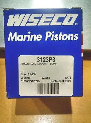 Wiseco Piston Mercury Inline 6-cyl 115hp 140hp 150hp Low Dome O/s+.030  3123p3 • $79.98