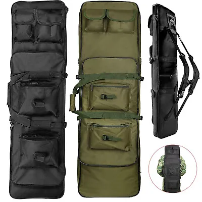 47 /120cm Tactical Rifle Range Bag Gun Carry Soft Case Molle Hunting Backpack • £16.99