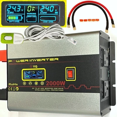 £118.99 • Buy YQ Power Inverter 2000W 4000W 24V/12V To 240V Truck Microwave Converter Remote