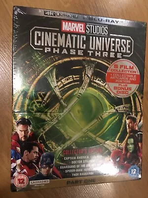 Marvel Studios Cinematic Universe Phase 3 Part 1 Boxset 4k Uhd & Blu Ray Sealed • £33