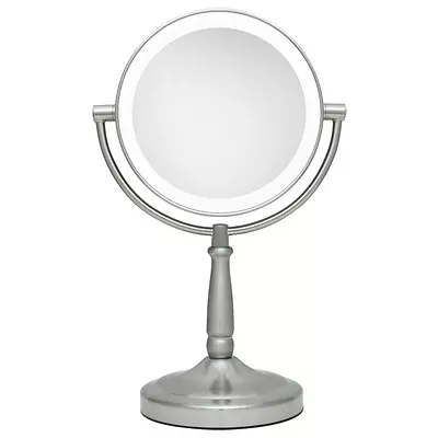 Zadro 5X / 1X Satin Nickel LED Lighted Vanity Mirror - Model: LEDV45 • $79.99