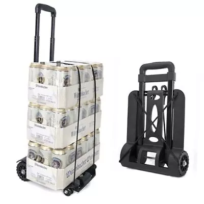 Folding Trolley Hand Truck Dolly 100 Lbs / 45 KG Compact Luggage Cart 4-Wheels • $39.68